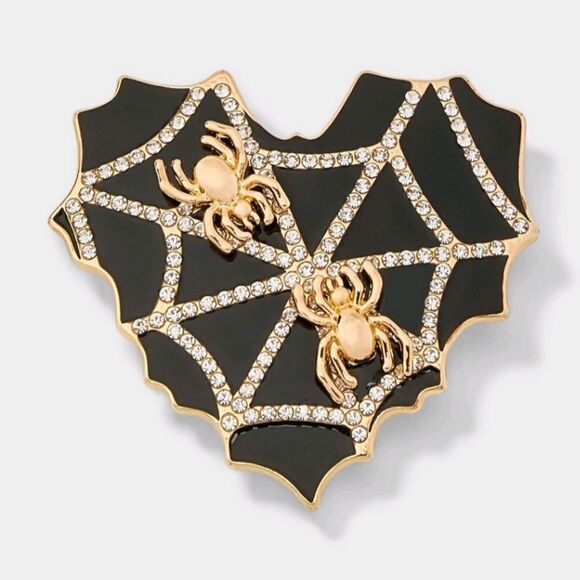 New Halloween Spirit with SUGARFIX by BaubleBar's Web of Love Brooch - Picture 1 of 5